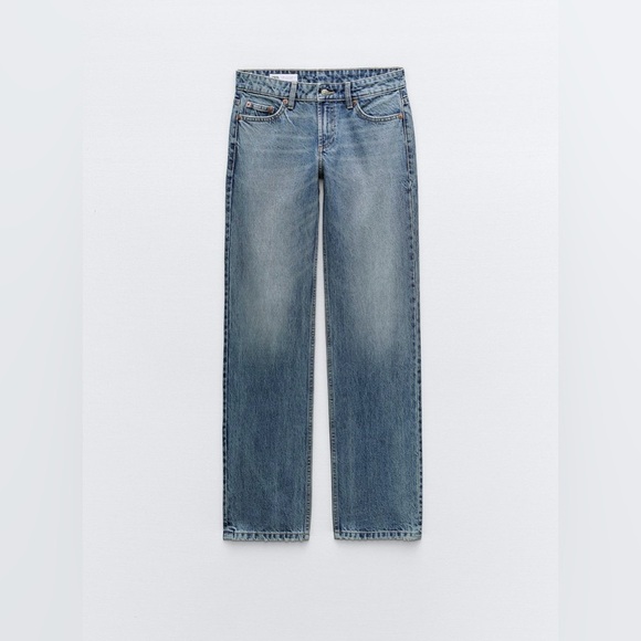 Zara TRF Lowrise Straight Cut Jeans Blue 28 - Picture 4 of 4
